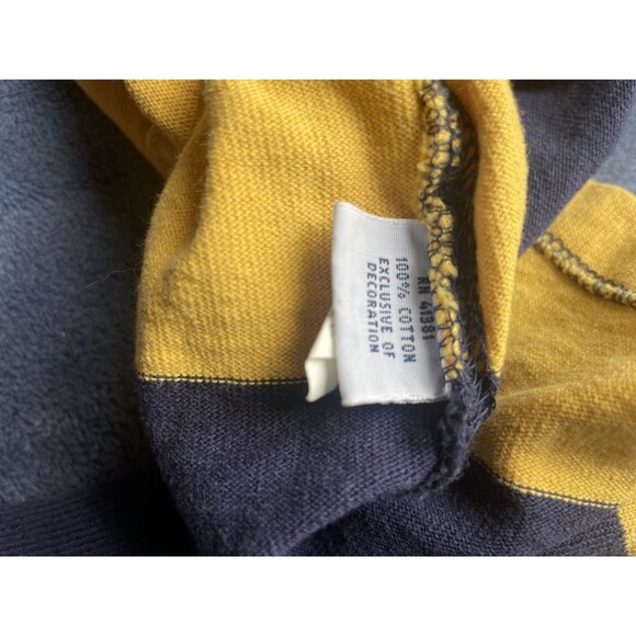 Mens Vintage Polo Ralph Lauren Blue Stripped Rugby Long Sleeve Shirt size L - Picture 9 of 11